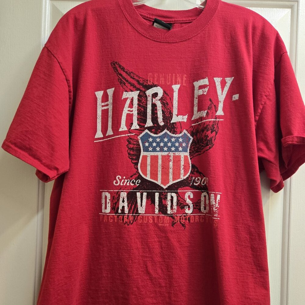 HARLEY-DAVIDSON Men's Red Short Sleeve T-Shirt Size X-Large
